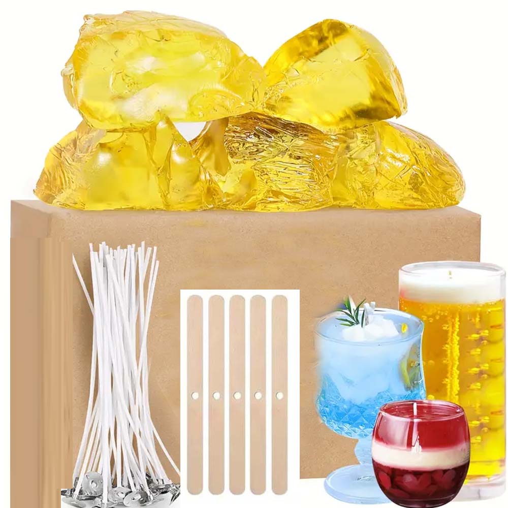 Candle Supplies Kit - شمع جيلي جل أصفر شفاف 200