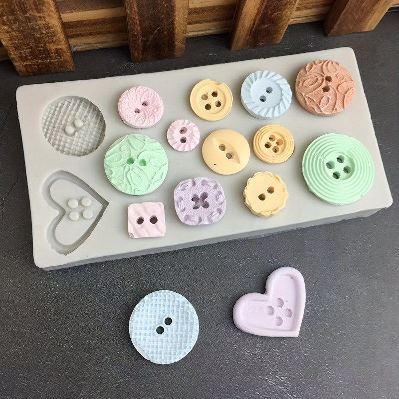 Candle Making Supplies Kit - قالب سيليكون على شكل أزرار، قالب