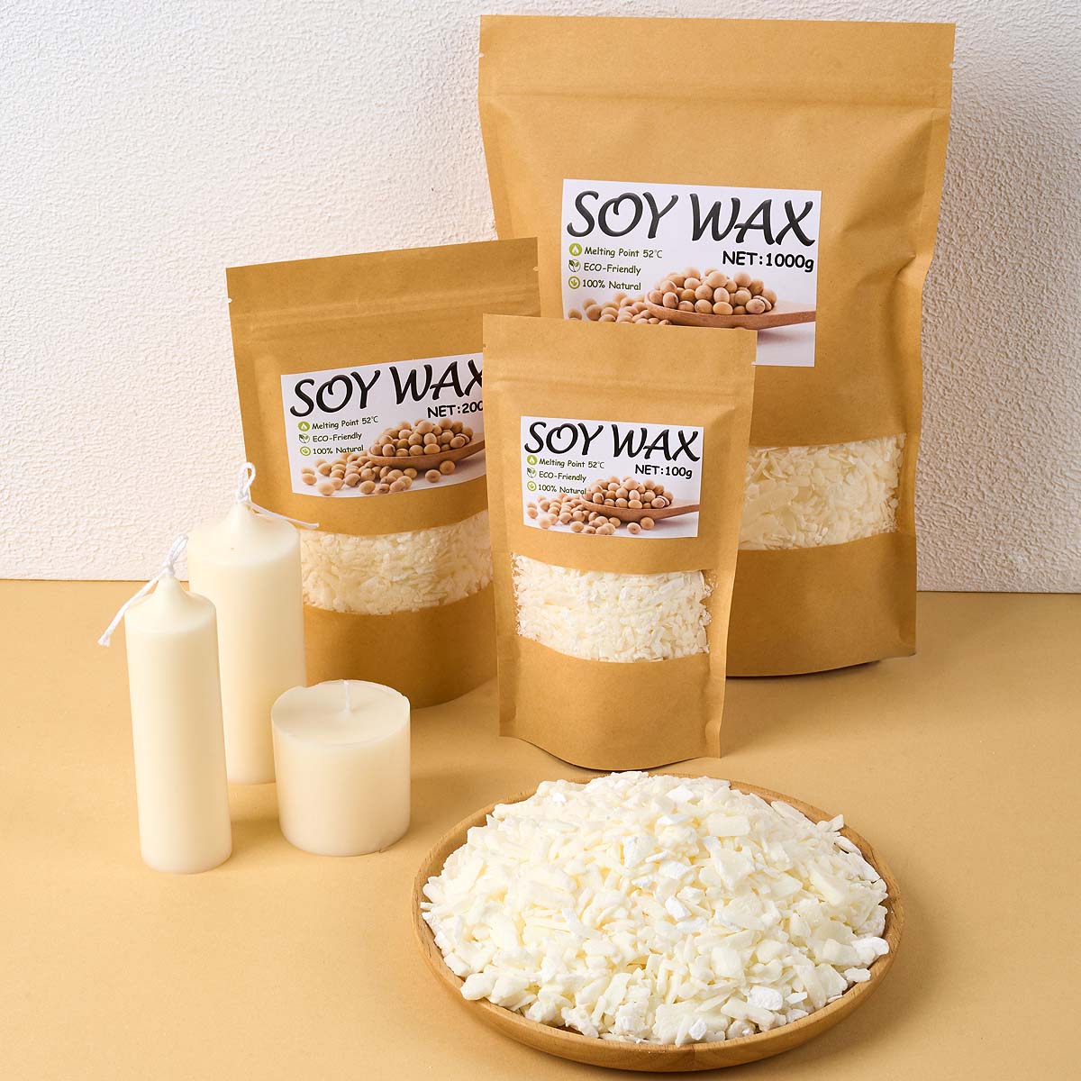 Candle Making Supplies Kit - 1 جنيه شمع الصويا الأبيض النقي