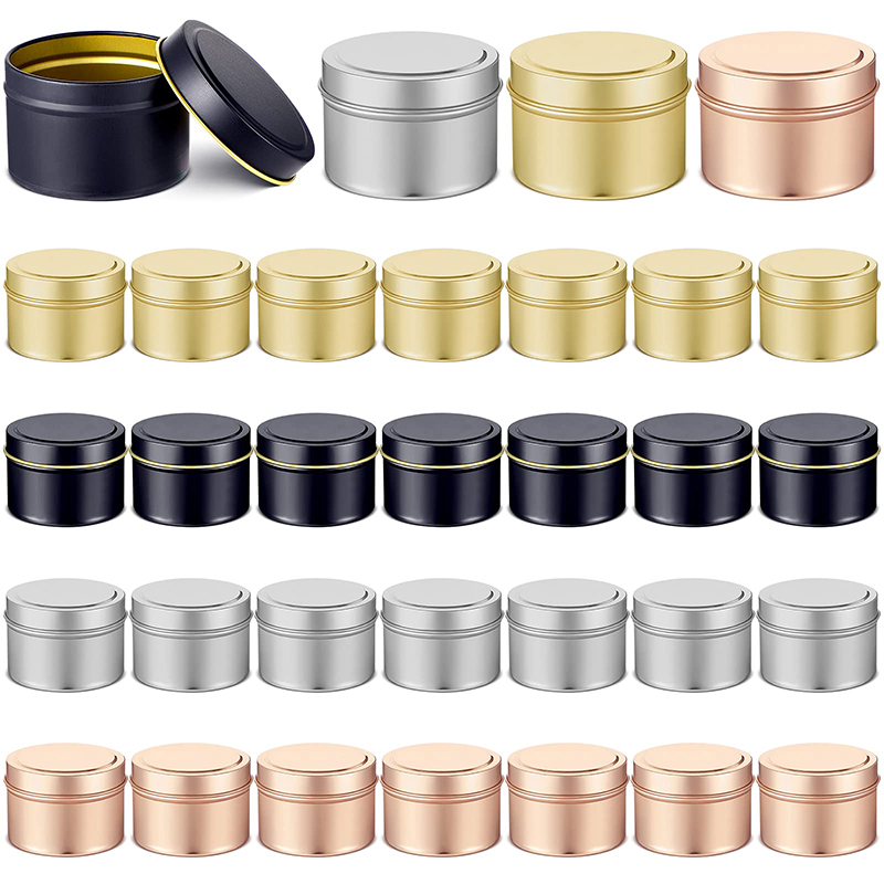 Metal Tin Lid 4Oz - 120 مللي/4 أوقية شمعة الجرار فارغة