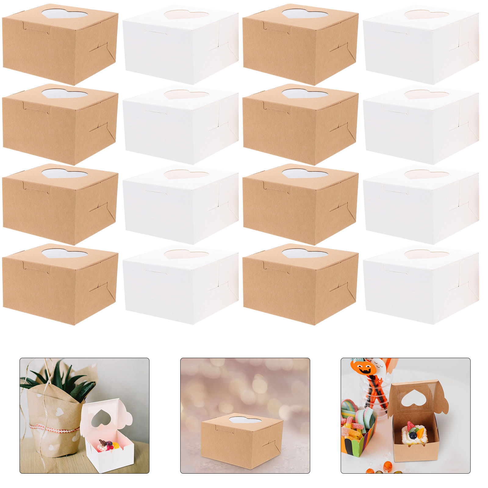40 قطعة من صناديق تغليف الكيك  - مراجعة Kraft Paper Box وسعره