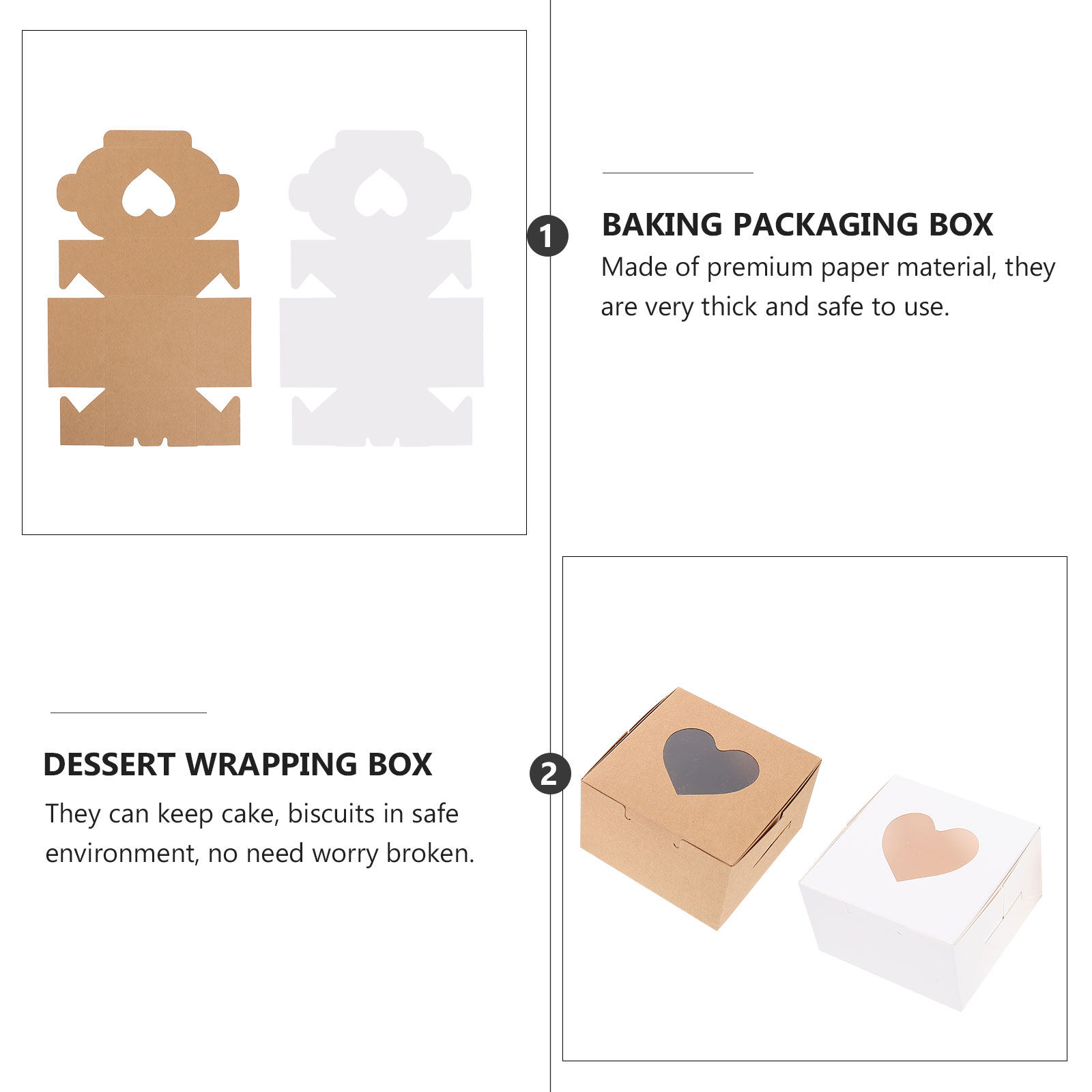 40 قطعة من صناديق تغليف الكيك  - مراجعة Kraft Paper Box وسعره