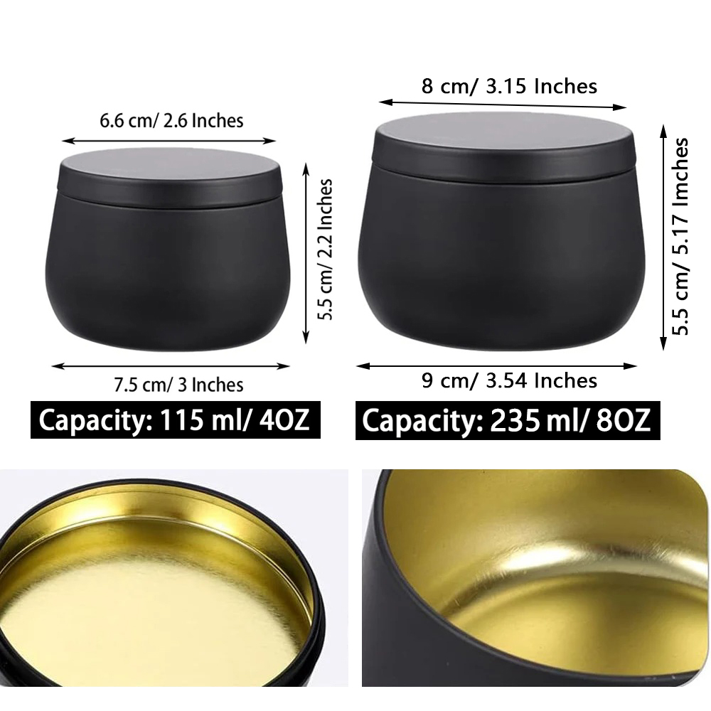 علب شموع معدنية فارغة 4 أونصة/ - مراجعة Metal Tin Lid 4Oz وسعره
