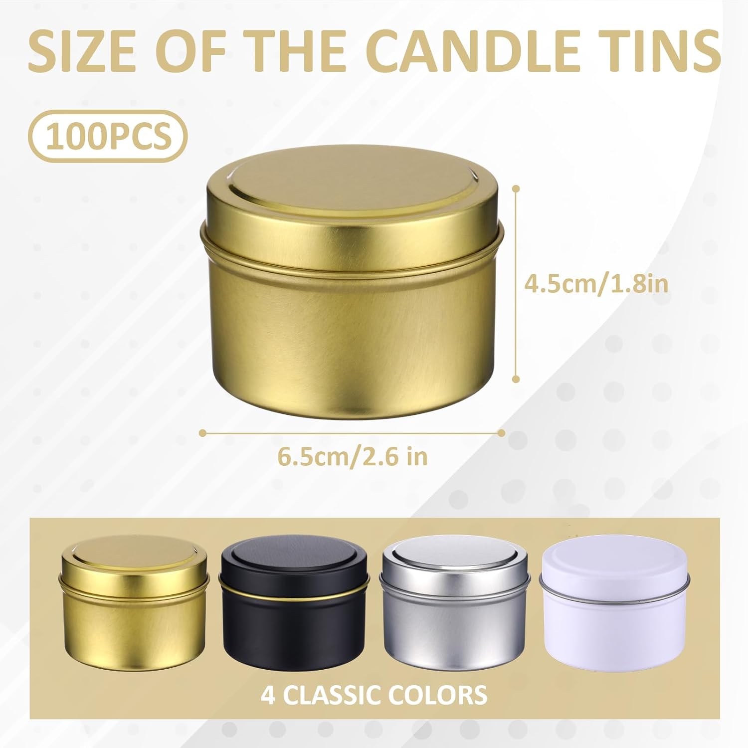 100 قطعة علب شموع معدنية سعة 4 - مراجعة Metal Tin Lid 4Oz وسعره