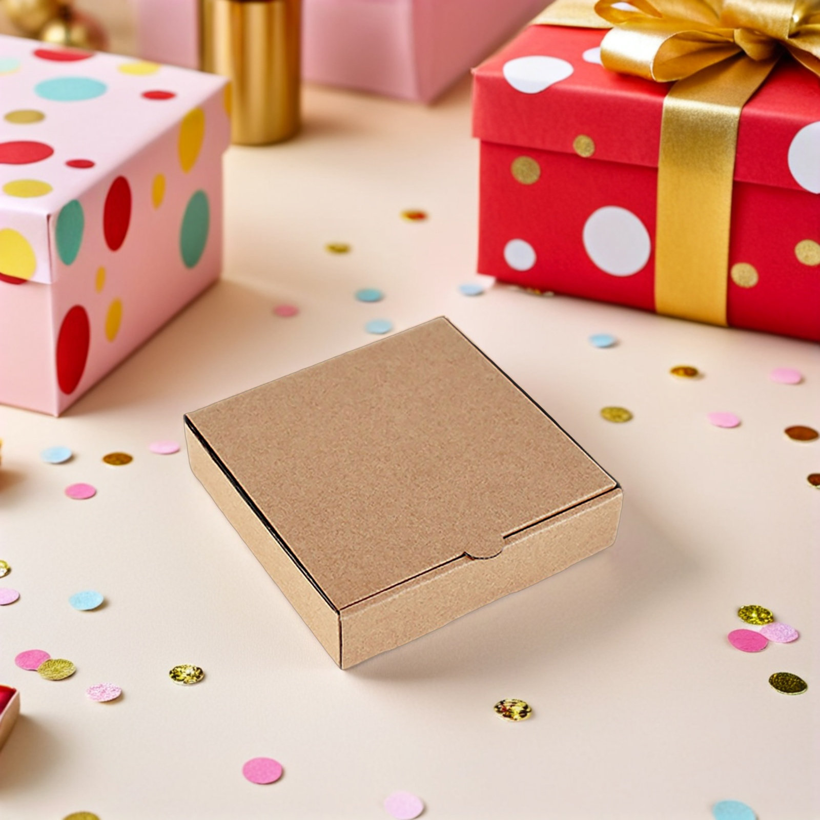 10 قطع من صناديق البيتزا الصغي - مراجعة Kraft Paper Box وسعره
