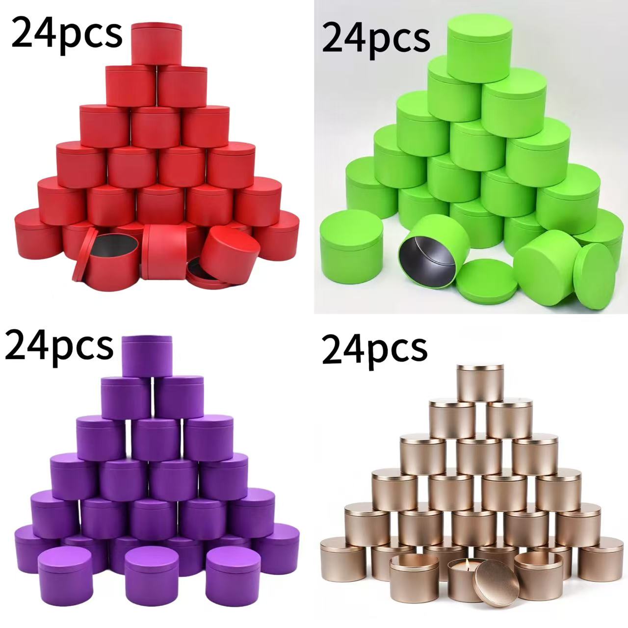 24 عبوة من علب الشموع المعدنية - مراجعة Metal Tin Lid 4Oz وسعره